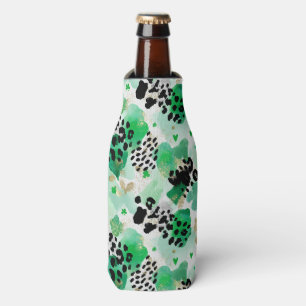 St. Patrick’s Day Grüner Leopard & Herz-Kleeblatt Flaschenkühler