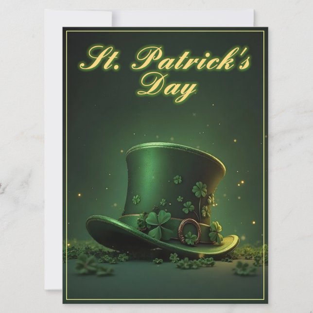 St. Patrick’s Day Hut und Shamrock-Design (Vorderseite)