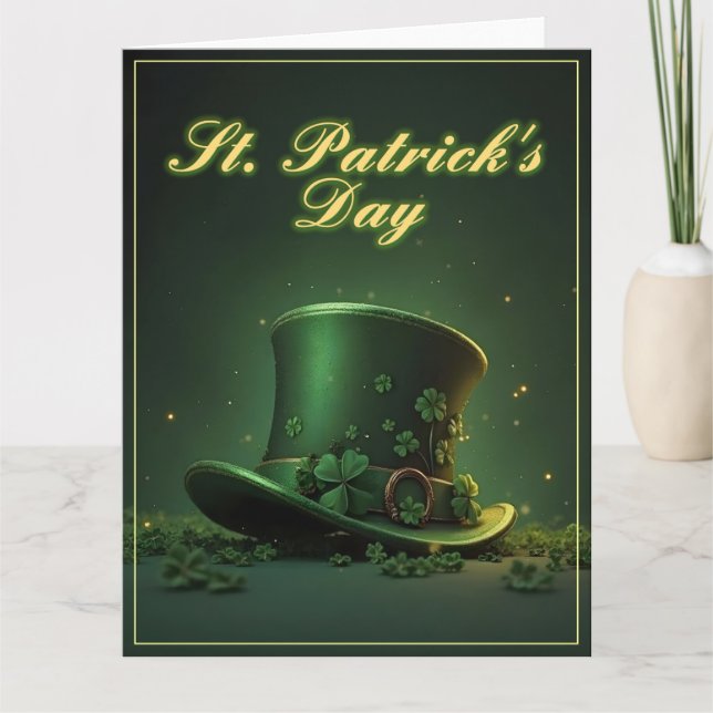 St. Patrick’s Day Hut und Shamrock-Design Dankeskarte (Vorderseite)