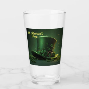 St. Patrick’s Day Hut und Shamrock-Design Glas