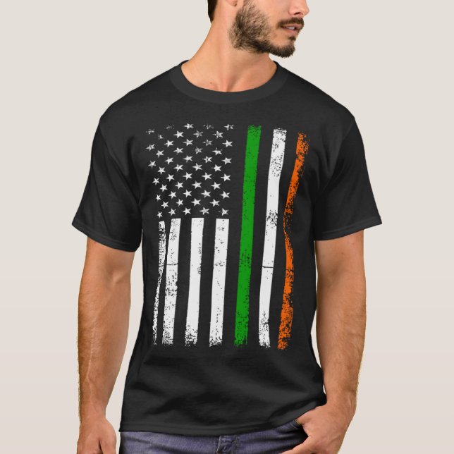 St Patrick s Day Ireland s Irish American Flag T-Shirt (Vorderseite)