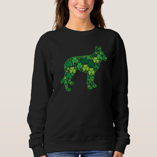 St Patrick S Day Irish German Shepherd Dog Shamroc Sweatshirt (Vorderseite)