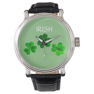 St Patrick’s Day Irish Green Shamrock Leaves 2021 Armbanduhr