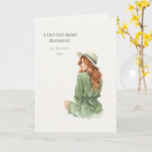St. Patrick’s Day Irish Luck Poetic Greeting Card Karte (Gelbe Blume)