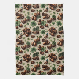 St. Patrick’s Day Kaffee & Kleeblatt-Muster Geschirrtuch