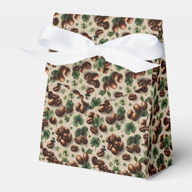 St. Patrick’s Day Kaffee & Shamrock-Muster Geschenkschachtel (Vorderseite)