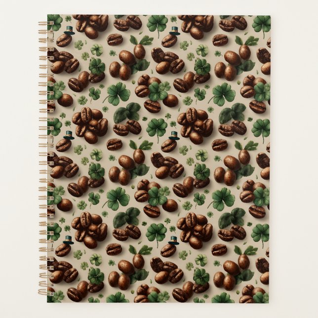 St. Patrick’s Day Kaffee & Shamrock-Muster Planer (Vorderseite)