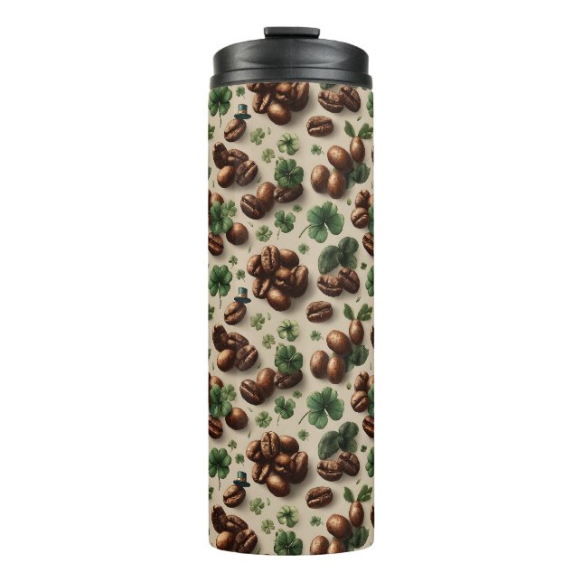 St. Patrick’s Day Kaffee & Shamrock-Muster Thermosbecher (Vorderseite)