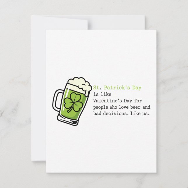 St. Patrick’s Day Karte für Bierliebhaber (Vorderseite)