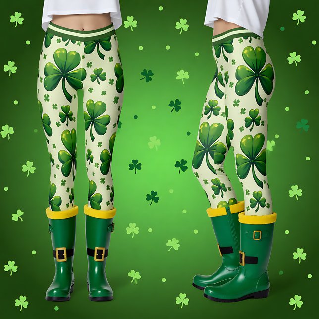 St. Patrick’s Day Kleeblatt-Chaos-Leggings Leggings (St. Patrick’s Day Clover Chaos Leggings)