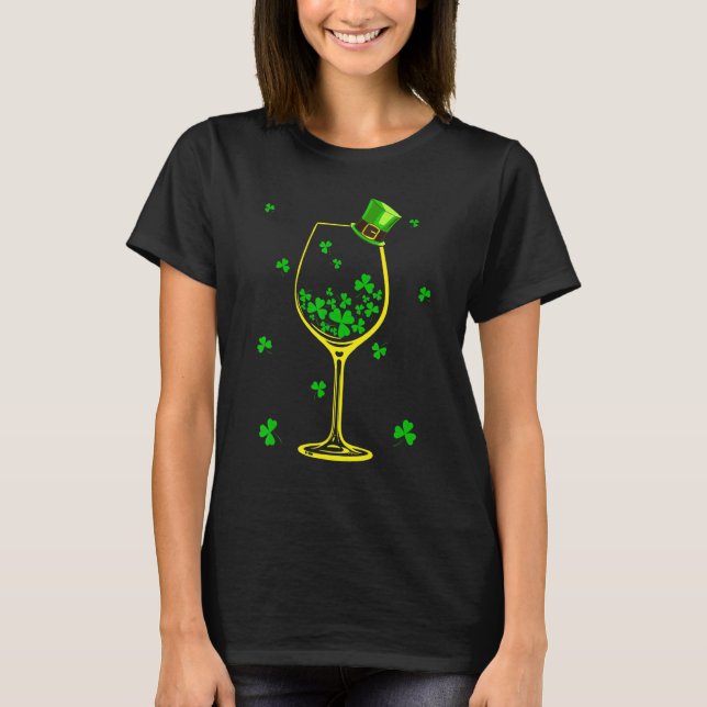 St Patrick S Day Kleeblatt Wine tasting in der Fat T-Shirt (Vorderseite)