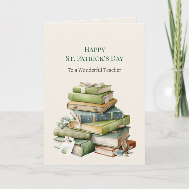 St. Patrick’s Day Lehrergeschenkkarte Karte (Vorderseite)