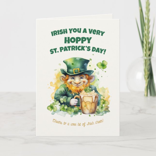 St. Patrick’s Day Leprechaun Funny Card Karte (Vorderseite)
