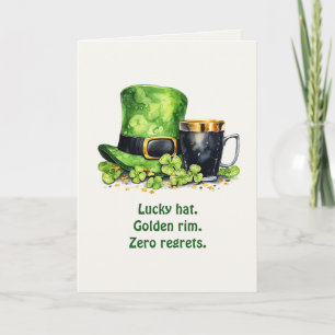 St. Patrick’s Day Leprechaun-Hut & Tasse Lustige K Karte