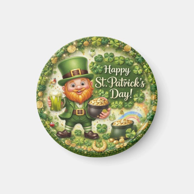 St. Patrick’s Day Leprechaun-Schlüsselanhänger Magnet (Vorne)