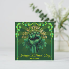 St. Patrick’s Day Luck of the Irish Fist Shamrock Feiertagskarte