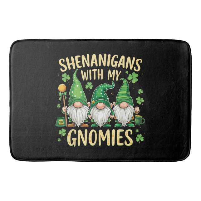 St Patrick’s Day Lucky Shamrock Gnome  Badematte (Vorderseite)