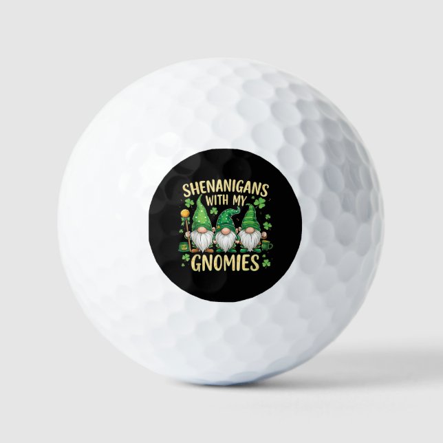 St Patrick’s Day Lucky Shamrock Gnome  Golfball (Vorderseite)