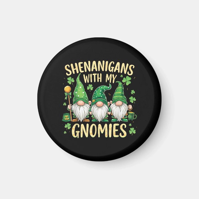 St Patrick’s Day Lucky Shamrock Gnome  Magnet (Vorne)