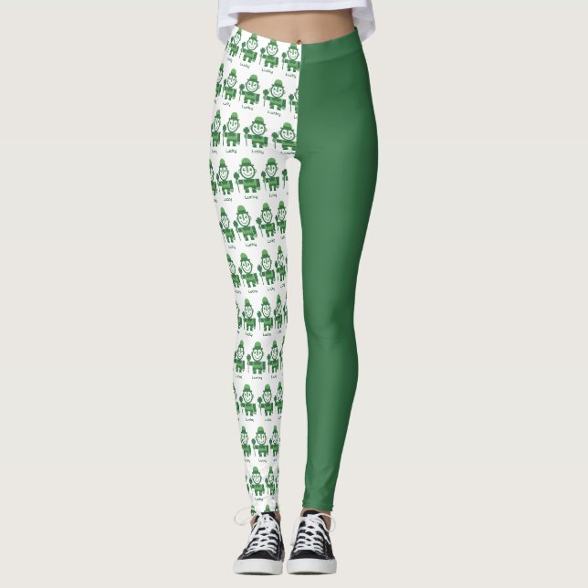 St. Patrick’s Day mit minimalistischer Lucky Lepre Leggings (Vorderseite)