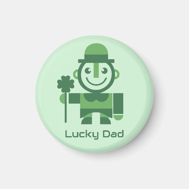 St. Patrick’s Day mit minimalistischer Lucky Lepre Magnet (Vorne)