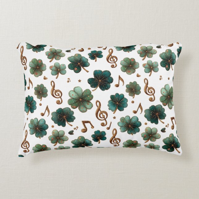 St. Patrick’s Day Musical Shamrock Dekokissen (Vorderseite)