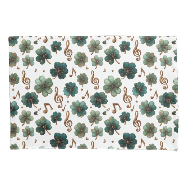 St. Patrick’s Day Musical Shamrock Kissenbezug (Vorderseite)