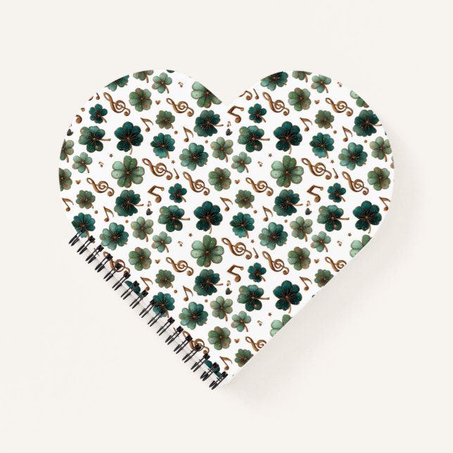 St. Patrick’s Day Musical Shamrock Notizbuch (Vorderseite)