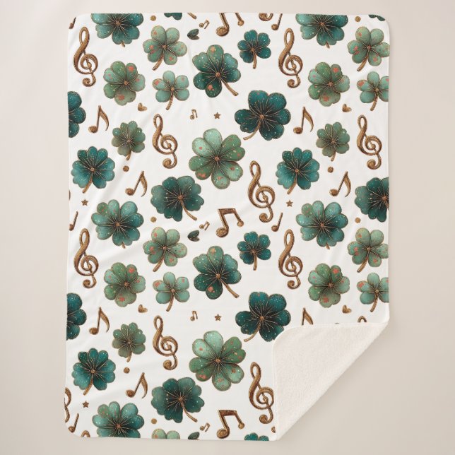 St. Patrick’s Day Musical Shamrock Sherpadecke (Vorderseite)