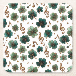 St. Patrick’s Day Musik-Shamrock Rechteckiger Pappuntersetzer