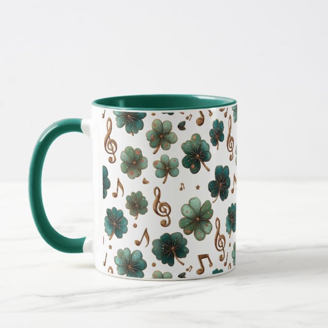 St. Patrick’s Day Musik-Shamrock Tasse (Links)
