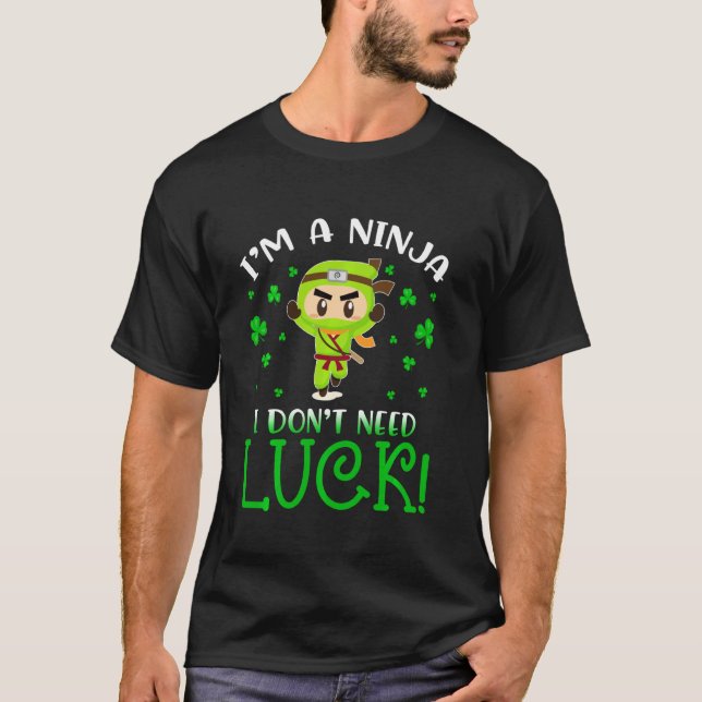 St. Patrick S Day Ninja Luck Green Kids Clover T-Shirt (Vorderseite)