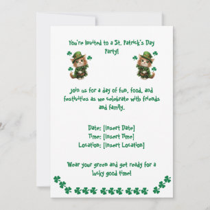St. Patrick’s Day-Party-Einladung – Für Katzenlieb Einladung