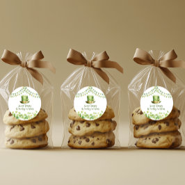 St Patrick’s Day Party Green Clover Gift Label Runder Aufkleber