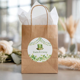 St Patrick’s Day Party Green Clover Gift Label Runder Aufkleber