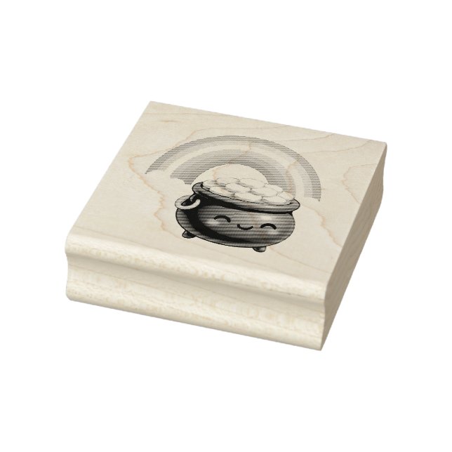 St Patrick’s Day Pot of Gold Wood Art Stamp Gummistempel (Stempel)