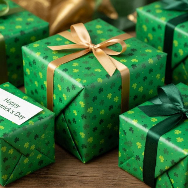 St. Patrick’s Day Shamrock Wrapping Paper Geschenkpapier (Von Creator hochgeladen)