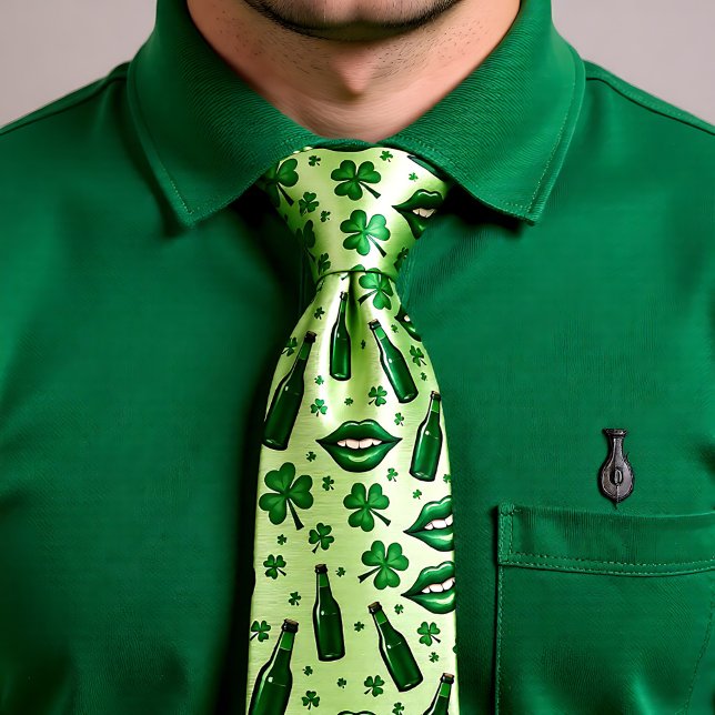 St. Patrick’s Day Sip & Smirk Krawatte (St. Patrick’s Day Sip & Smirk Necktie)