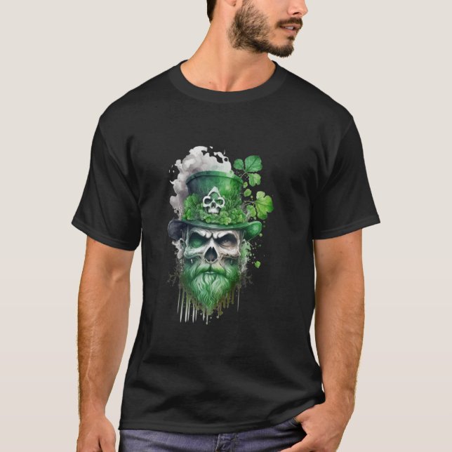 St Patrick s Day Skull Phantastisch Long Sleeve T  T-Shirt (Vorderseite)