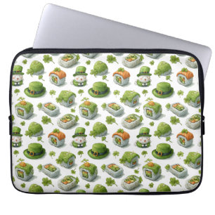 St. Patrick’s Day Sushi-Rollen & Kleeblatt Laptopschutzhülle