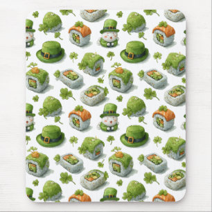 St. Patrick’s Day Sushi-Rollen & Kleeblatt Mousepad