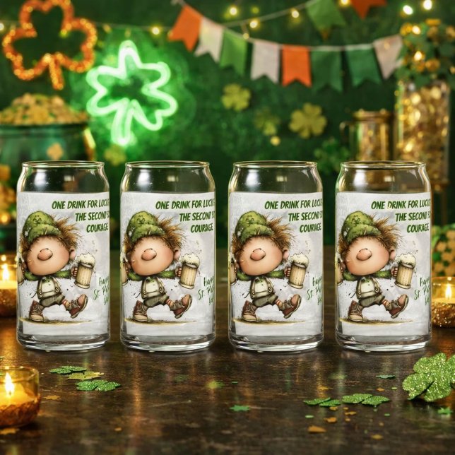 St. Patrick’s Day tanzender Leprechaun  Dosenglas (Von Creator hochgeladen)