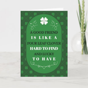 St. Patrick’s Day Vier-Blatt-Kleeblatt Freundschaf Feiertagskarte
