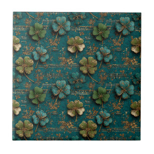 St. Patrick’s Day Vintage-Shamrock-Musik Fliese