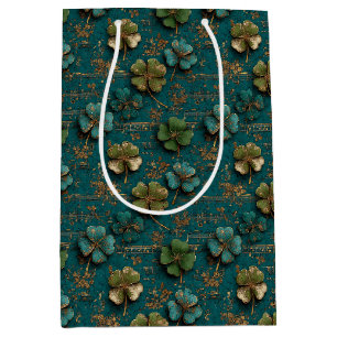 St. Patrick’s Day Vintage-Shamrock-Musik Mittlere Geschenktüte