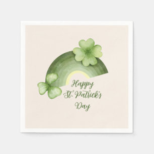 St. Patrick’s Day – Wasserfarbe Shamrock Regenboge Serviette