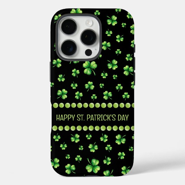 St. Patrick’s Day Wasserfarben-Kleeblatt auf Schwa Case-Mate iPhone Hülle (Rückseite)