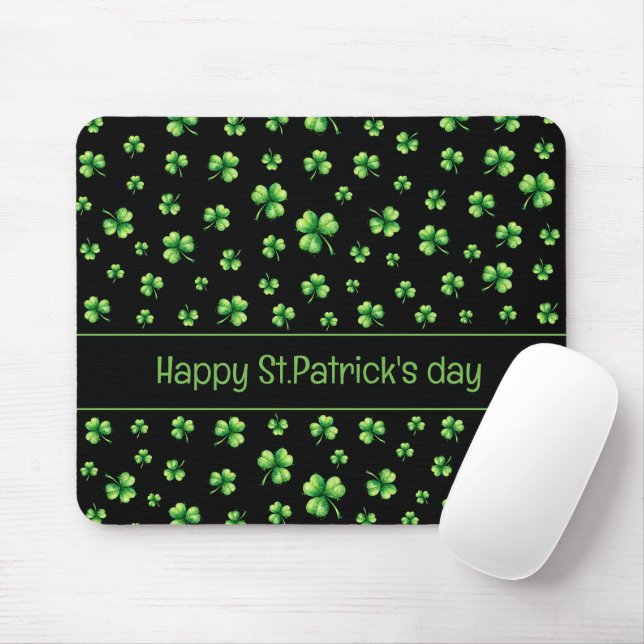 St. Patrick’s Day Wasserfarben-Kleeblatt auf Schwa Mousepad (Mit Mouse)