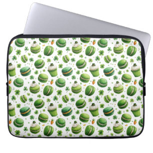 St. Patrick’s Day Watercolor Macaron & Shamrock Laptopschutzhülle