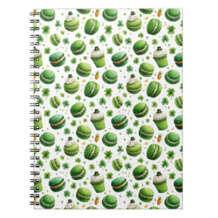 St. Patrick’s Day Watercolor Macaron & Shamrock  Notizblock